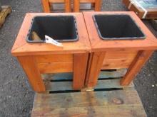 (2) 20'' X 20'' 1-POT CEDAR PLANTER BOXES (UNUSED)