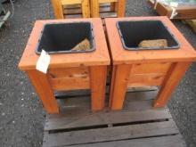 (2) 20'' X 20'' 1-POT CEDAR PLANTER BOXES (UNUSED)