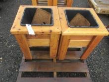 (2) 20'' X 20'' 1-POT CEDAR PLANTER BOXES (UNUSED)