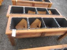 (2) 5' X 18'' 4-POT CEDAR PLANTER BOXES (UNUSED)