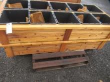 (2) 74'' X 34'' 10-POT CEDAR PLANTER BOXES (UNUSED)