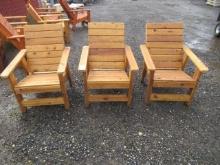 (3) CEDAR OUTDOOR LOUNGE CHAIRS (UNUSED)