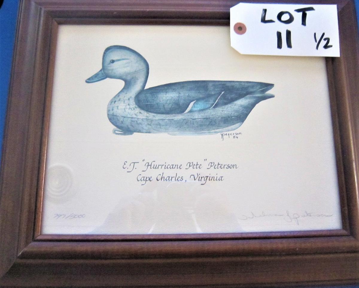 1984 pair of cuck decoy paintings by "Hurricane Pete Peterson". Signed #797/5000 & #1833/5300. Both