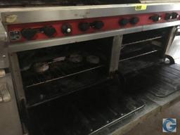 24" gas 4-burner range with double oven