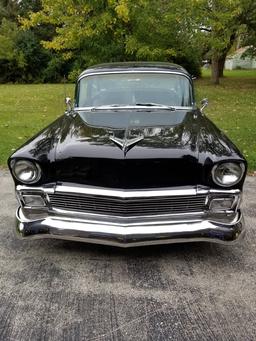 1956 Chevy Bel Air sedan, Nickerson 600hp engine, Chevy 350 turbo transmission, 3-spd auto on floor