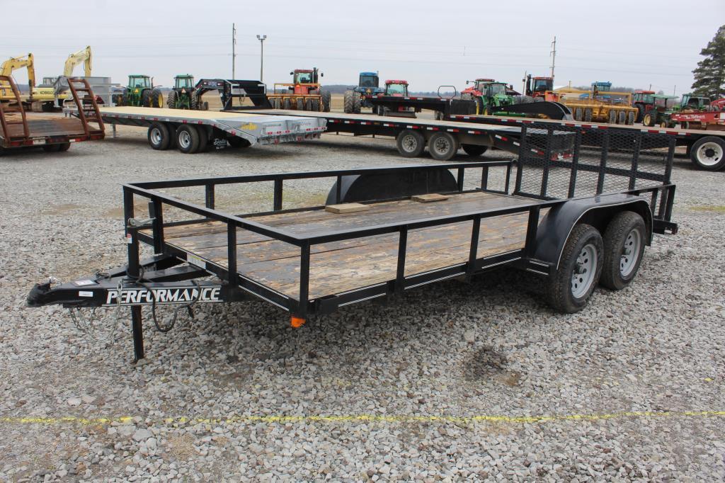 2015 Performance 77" x 16' T/A Utility Trailer