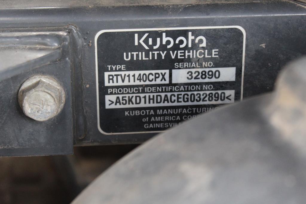 2014 Kubota 1140CPX 4x4 Crew Cab RTV