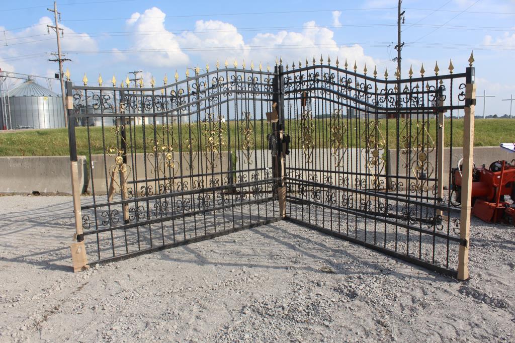 Unused 20' Wrought Iron Driveway Gates