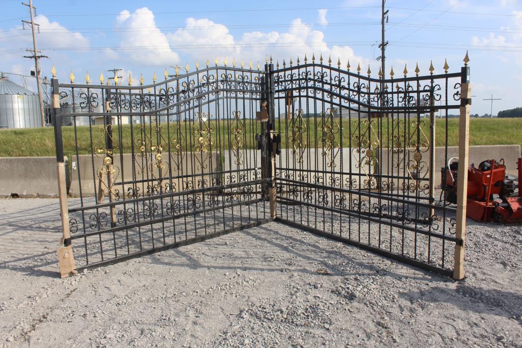 Unused 20' Wrought Iron Driveway Gates
