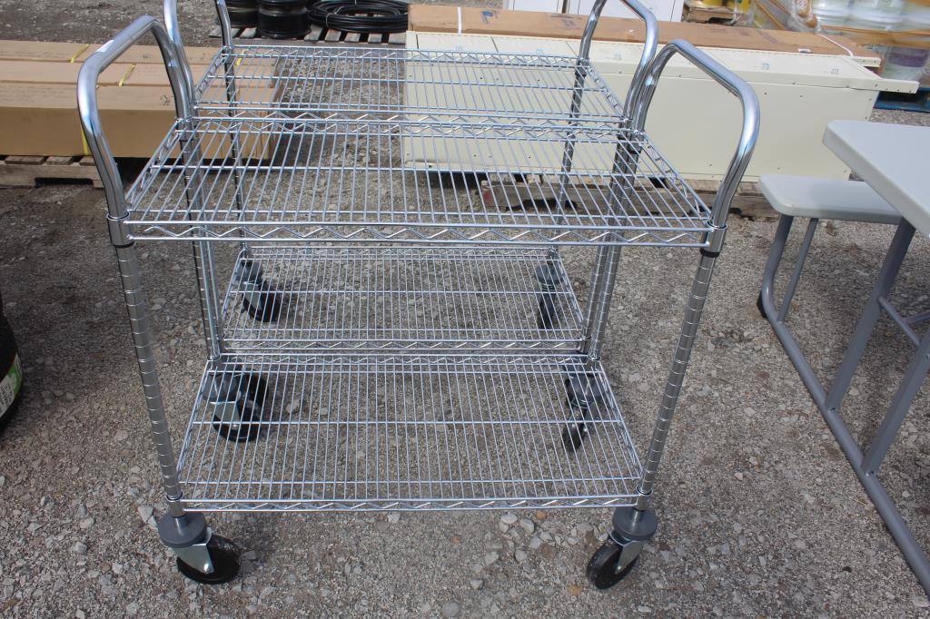 Unused Rolling Wire Cart