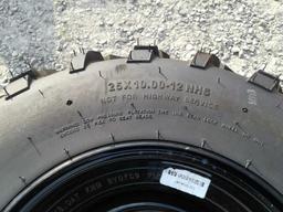 Lot of (4) Carlisle 25x10.00-12 Tires w/ Rims