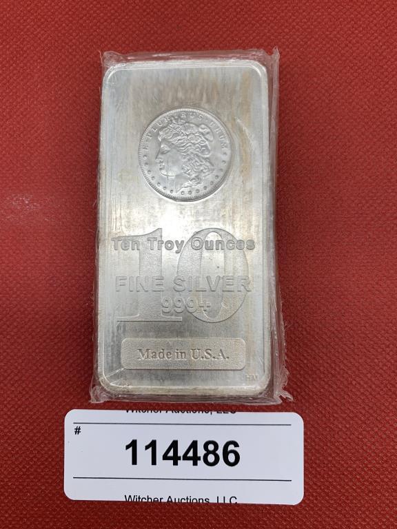 Ten Troy Ounces of .999+ Fine Silver Bar