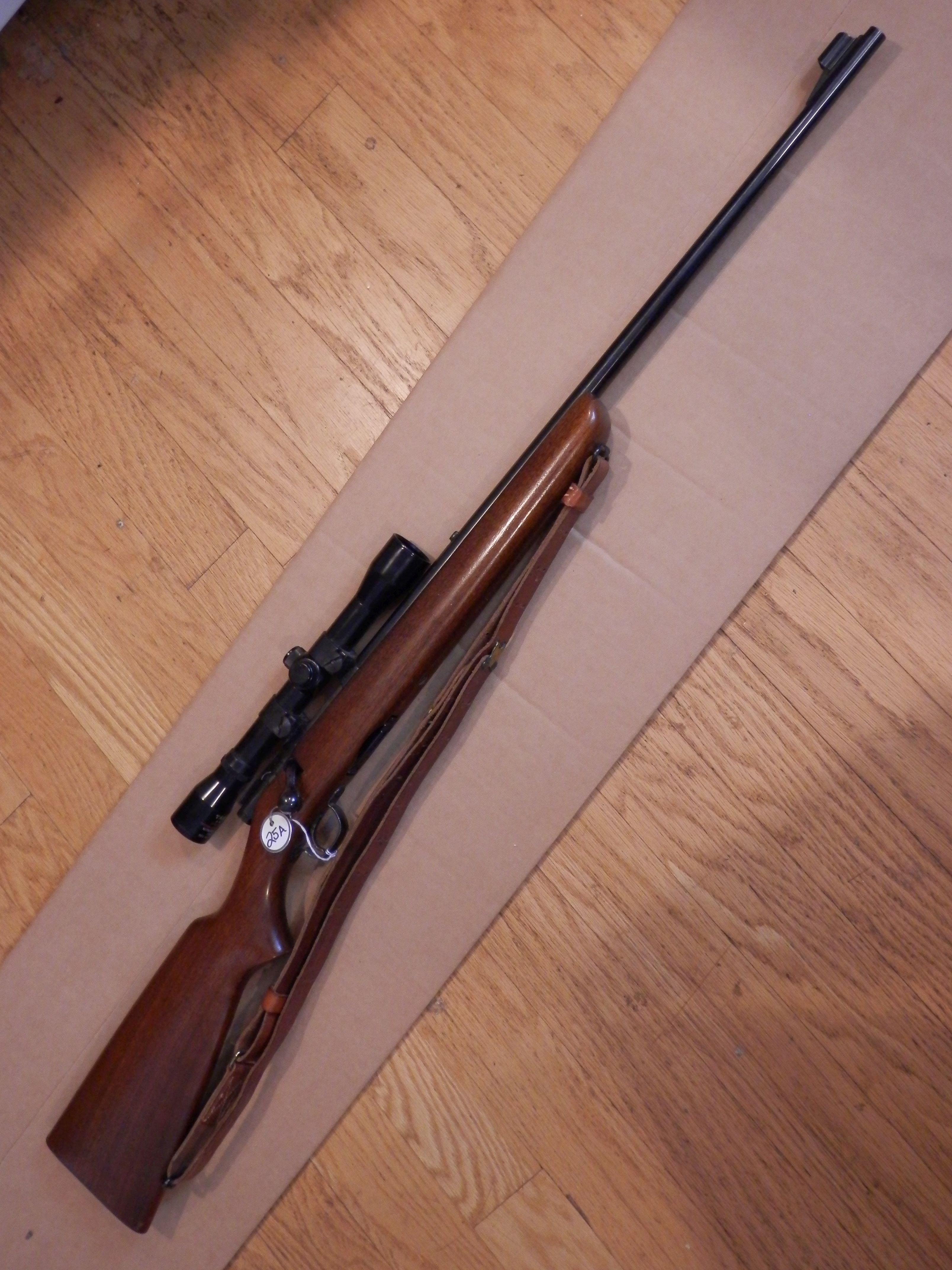 winchester mod 43 22 hornet w/ scope, S# n/a,