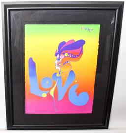 Peter Max Signed "LOVE VER. III #1 2002" Framed Artwork