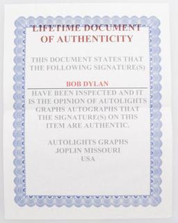 Bob Dylan Autograph with COA