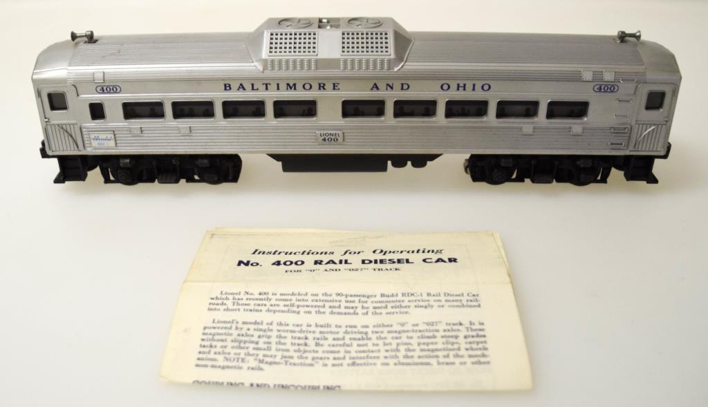 Lionel Baltimore & Ohio Budd Unit No. 400