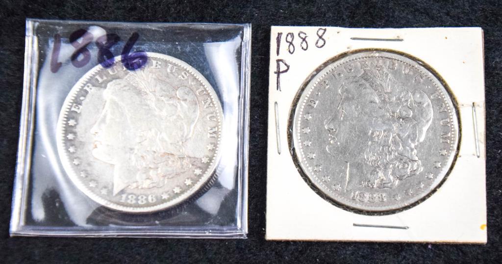 2 Morgan Silver Dollars