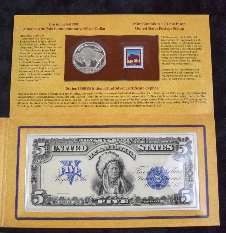 2001 US American Buffalo Coin & Currency Set