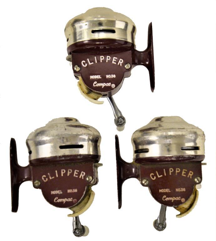 (3) Clipper Model No. 36 Reels