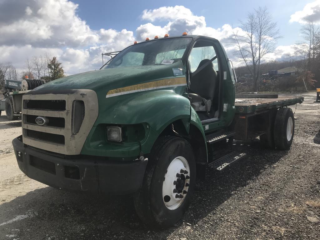 2005 FORD F-650 SUPER DUTY W/ 14' DUMPING FLATBED 2005 FORD F-650 SUPER DUT