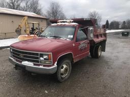 1990 CHEVROLET 3500 SINGLE CAB W/ 8' DUMP 2WD 1990 CHEVROLET 3500 SINGLE CA