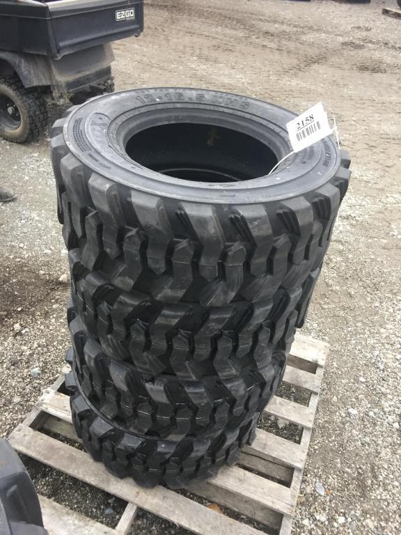 SET OF (4) NEW 12-16.5 LOADMAXX SKID STEER TIRES