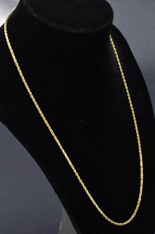 ITEM 112: SOLID 14kt. YELLOW GOLD ROPE NECKLACE