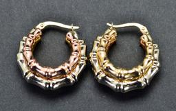 ITEM 73: 3 ROW HOLLOW BAMBOO HOOP EARRINGS