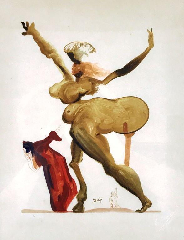 Salvador Dali, 1963 Divine Comedy Inferno “Manto” Wood Block Print