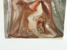 Salvador Dali, 1963 Divine Comedy Purgatory “Dante Re-Awakes” Wood Block Print