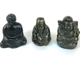 Vintage 6 Piece Oriental Asian Bronze Metal Figurines Signed and/or Numbered