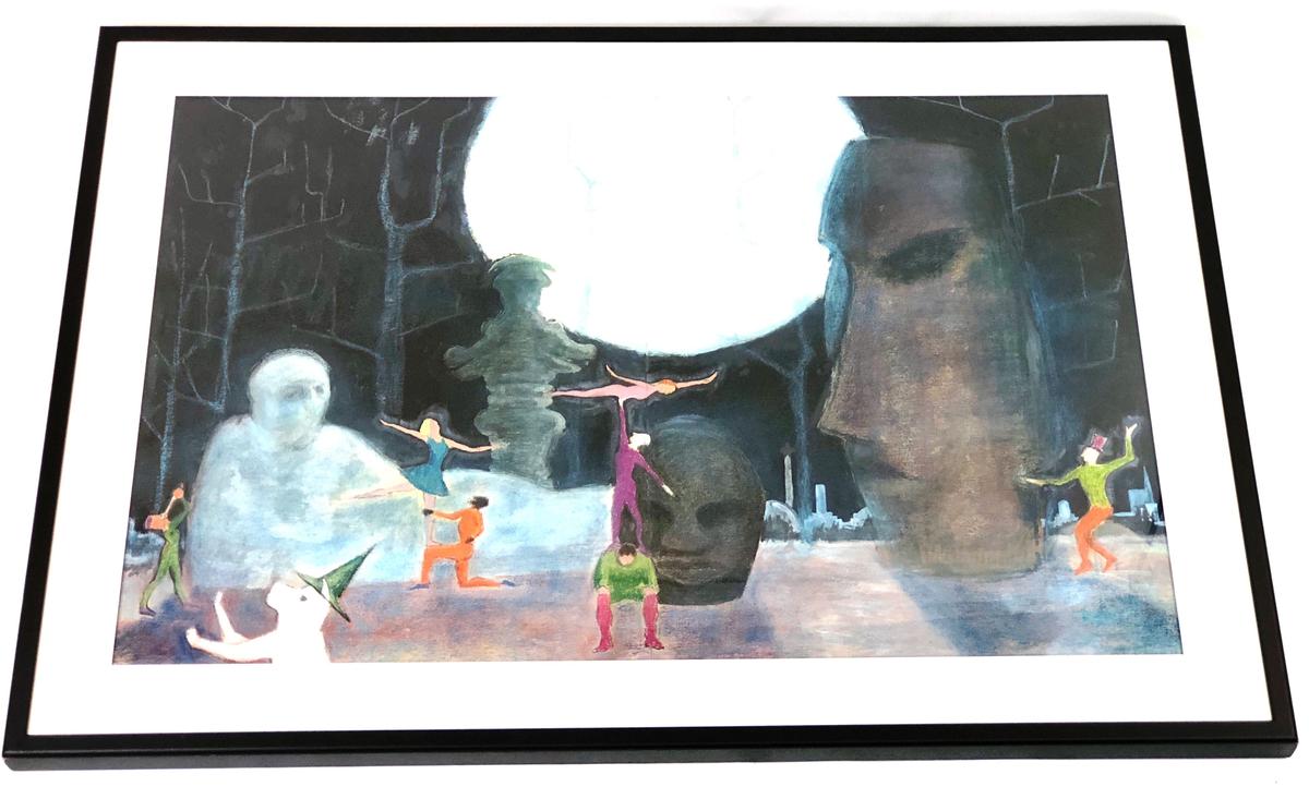 "Easter Island Fantasy", Mixed Media on Paper, 1982