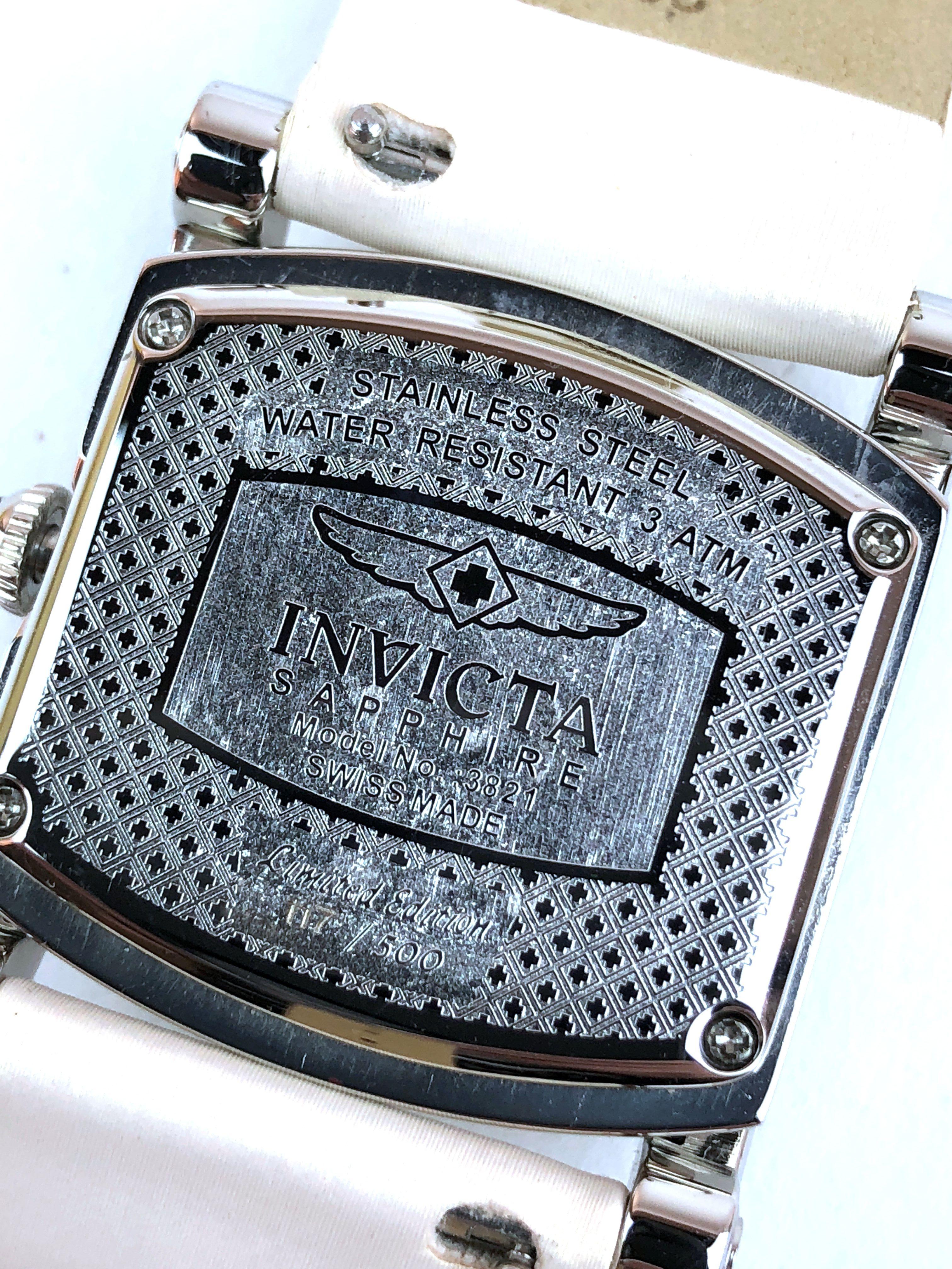 New Invicta Watch Sapphire Model 3821 Limited Edition 117/500 Stainless Steel Water Resistant