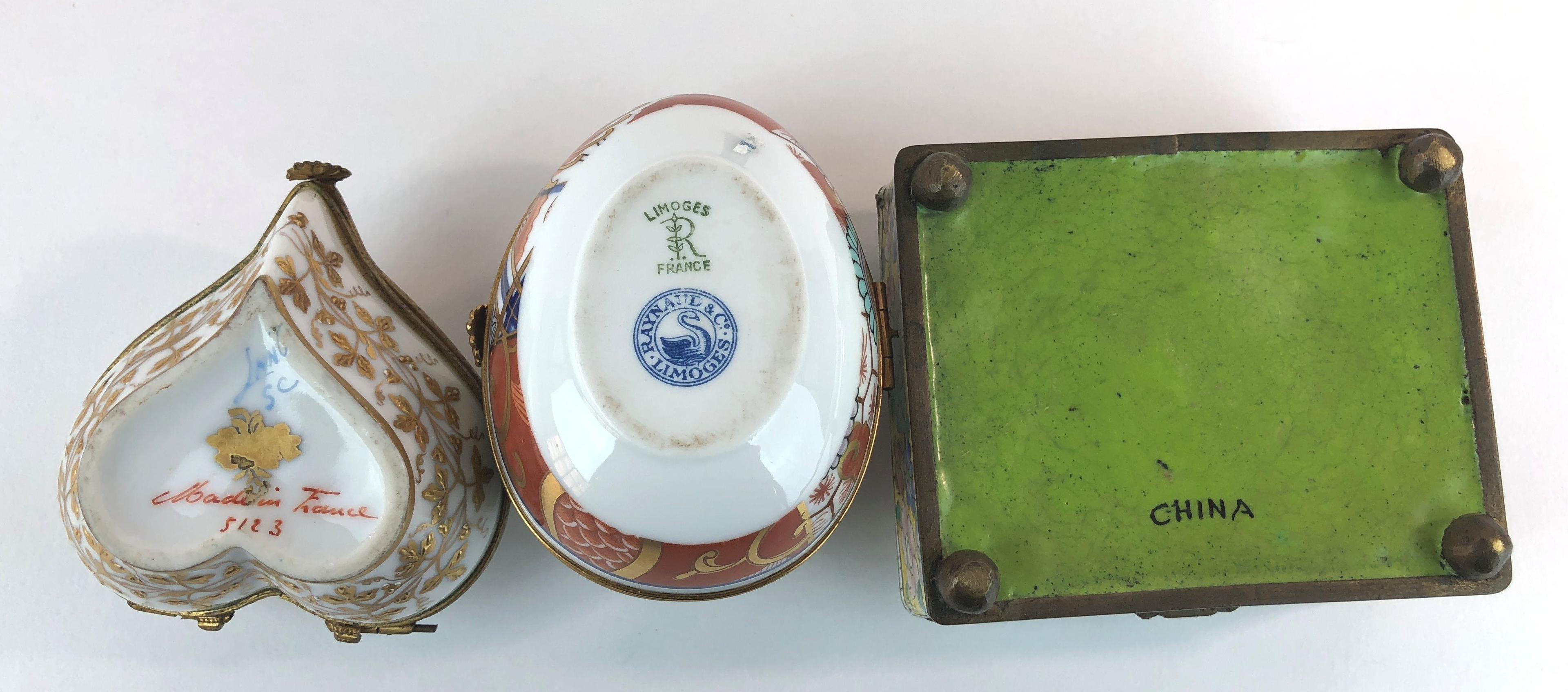 Lot of 19 Enamel, Cloissonne, Ceramic, & Porcelain Trinket Boxes