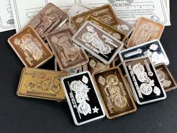 Collection of 1992 Harley Davidson Brookfield Collector Guild .999 Fine Silver Bars - 27.6 Troy Oz