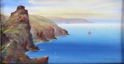 5 Ocean Scene Watercolor Paintings by listed artists G. Trevor and Garman Morris