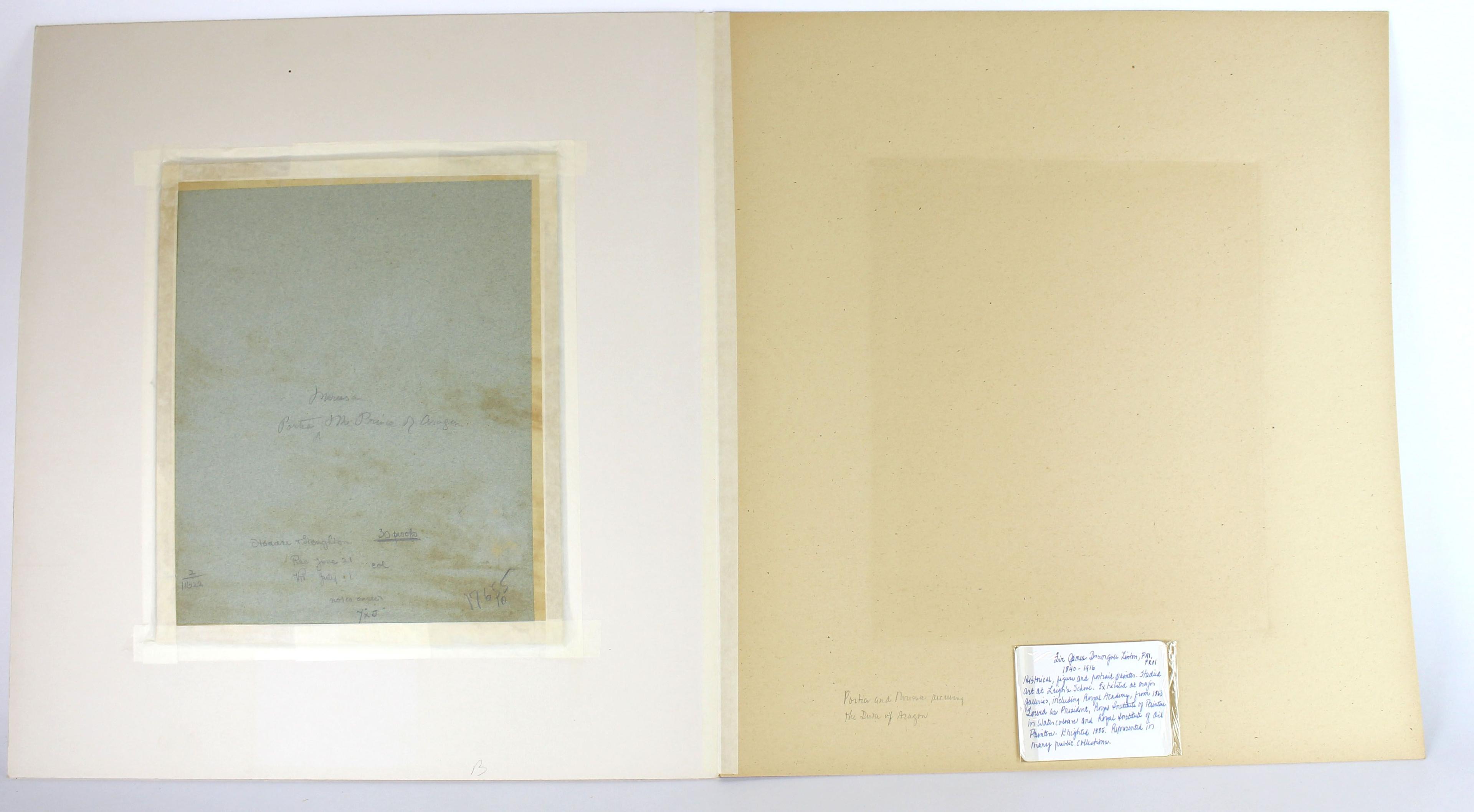 Lot of Original Watercolor Paintings by Listed Artists Gustavus Buvier and Sir James Linton