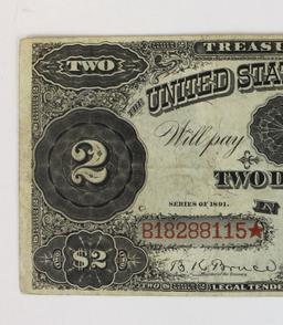 United States Series 1891 $2 Treasury Note - McPherson