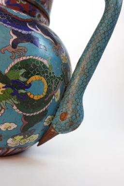 Pair of Vintage Asian Cloisonne Vases / Pitchers