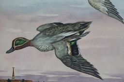 Jean Herblet (Hezblet 1893-1985, Russian/French) Original Watercolor "Ducks"