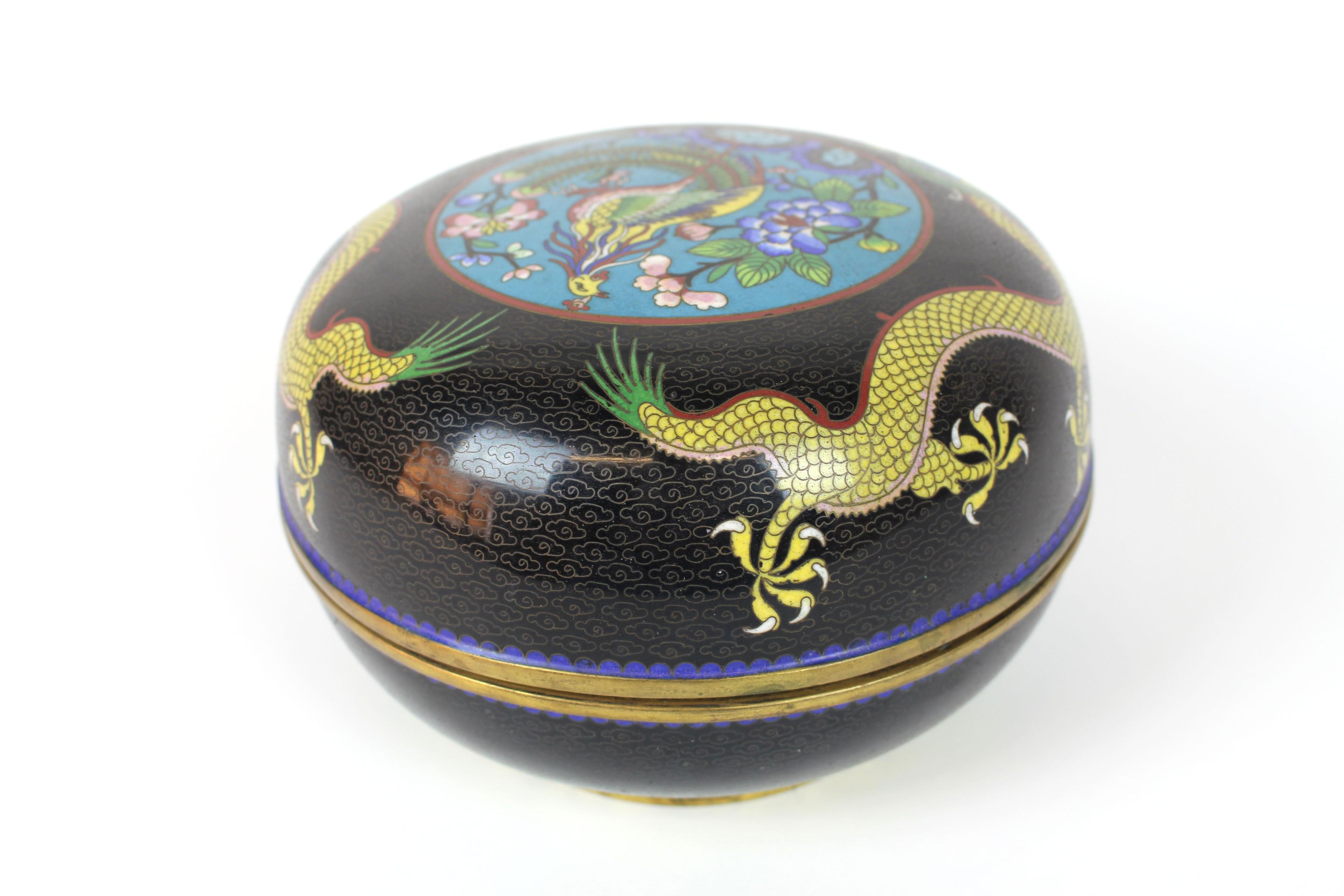 Vintage Asian Cloisonne Lidded Bowl