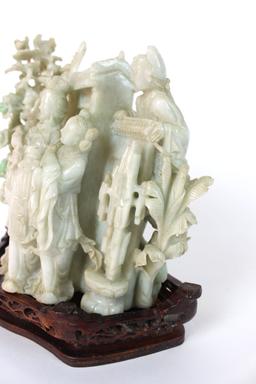 Carved Jade Jadeite Stone Statue Figurine 