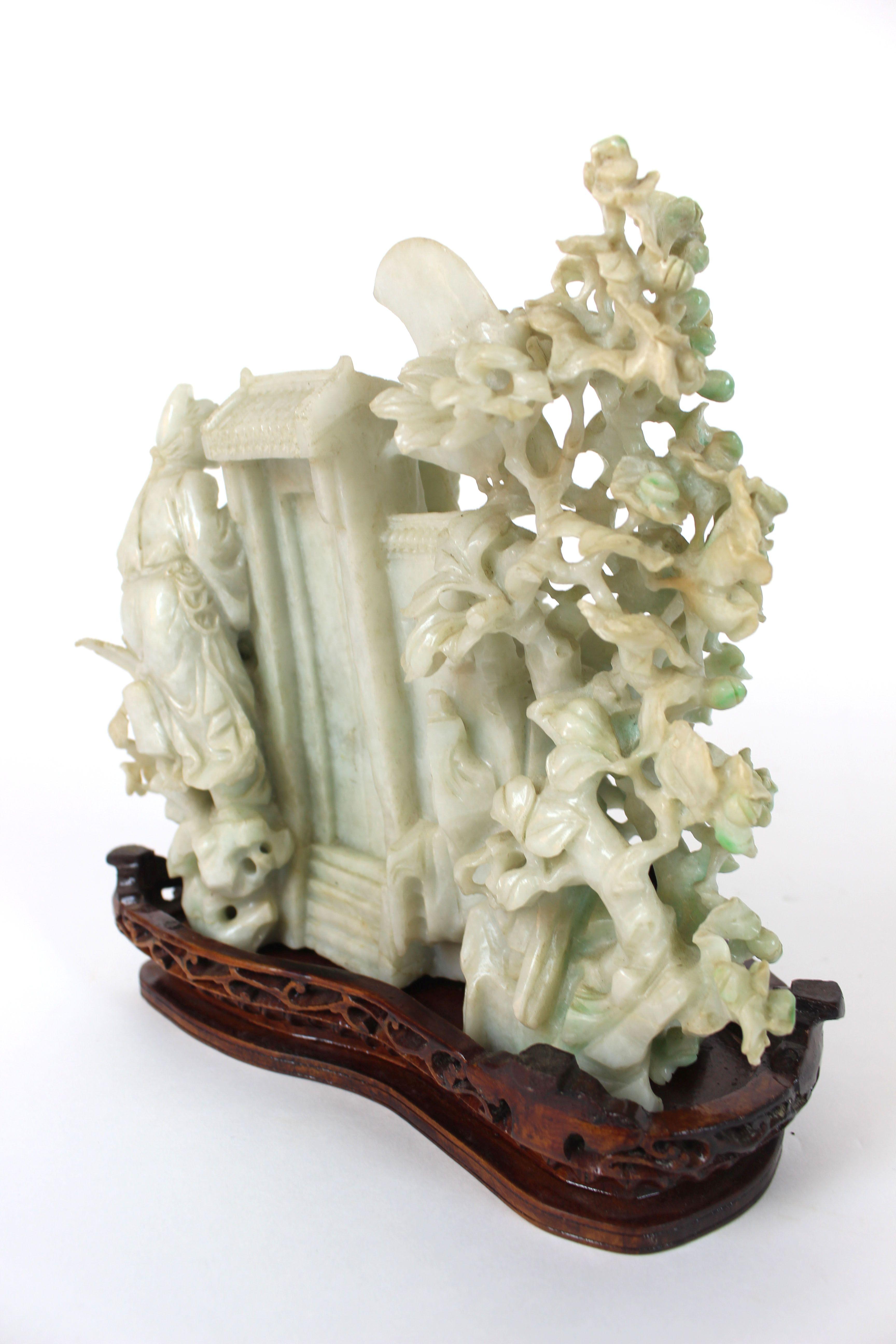 Carved Jade Jadeite Stone Statue Figurine 