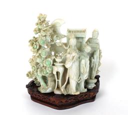 Carved Jade Jadeite Stone Statue Figurine 