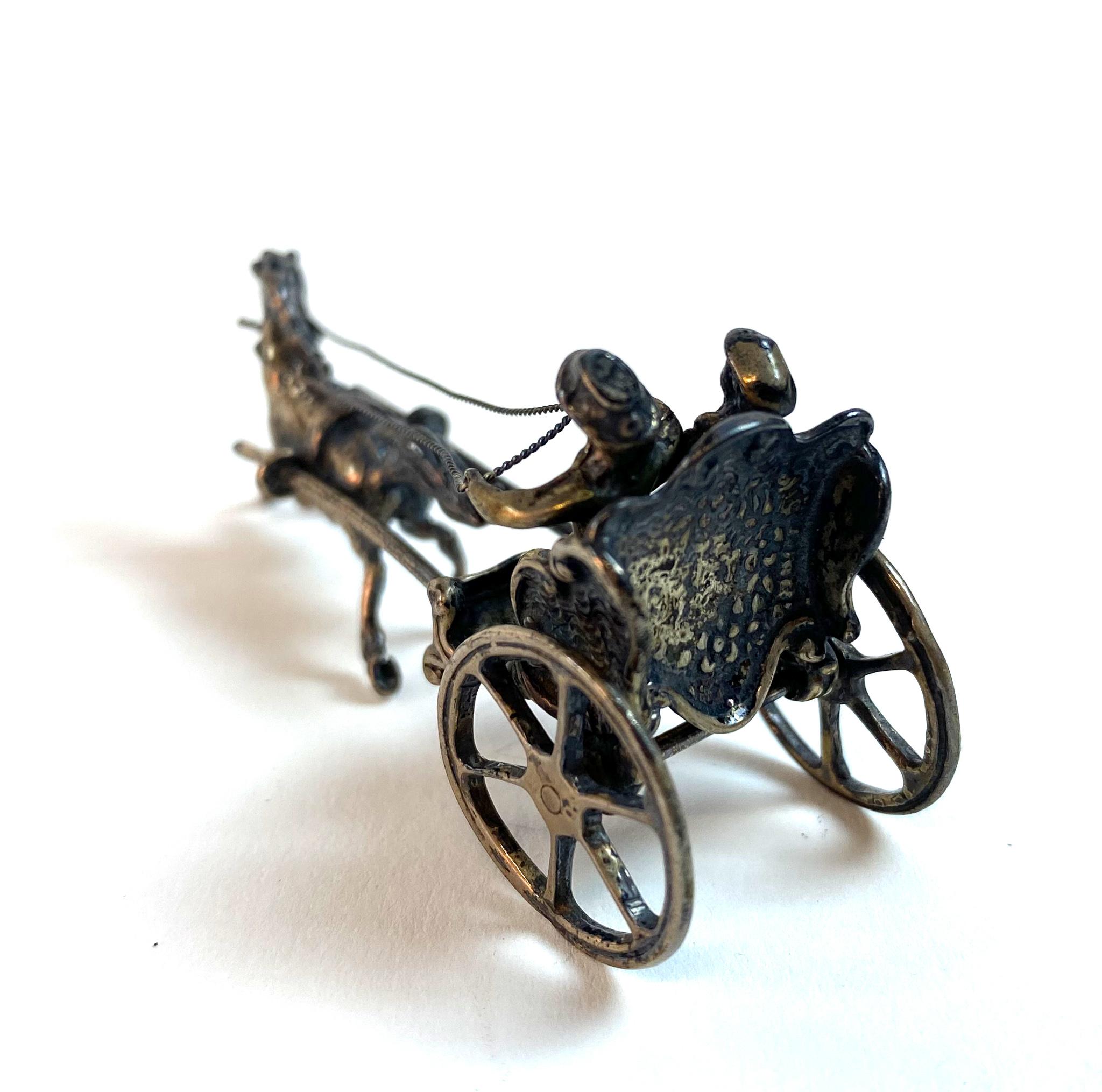 Collection of Vintage Sterling Silver Figurines Horse Drawn Carriage / Stagecoach
