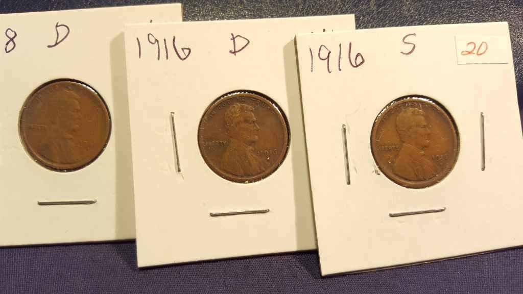 1916s, 1916d, 1918d  Lincoln Cents