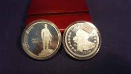 2—Silver Plated Rounds—Oak Ridge Attack & Copy of 1804 Liberty