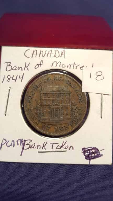 1844 Canadian Half Penny Bank Token