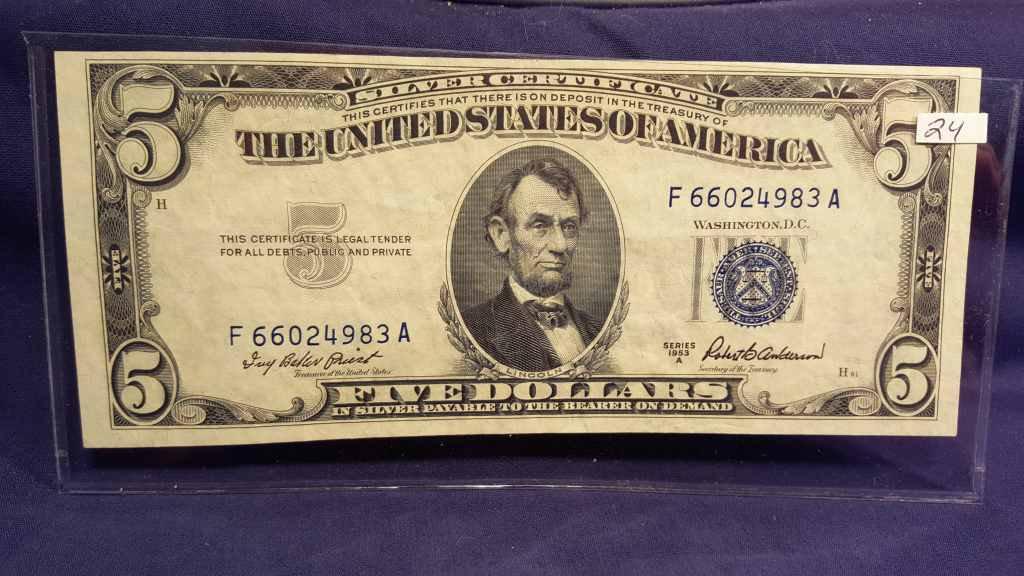 Really Nice and Crispy 1953-A $5 Silver Certificate