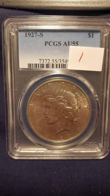 1927-S Peace Dollar PCGS AU55